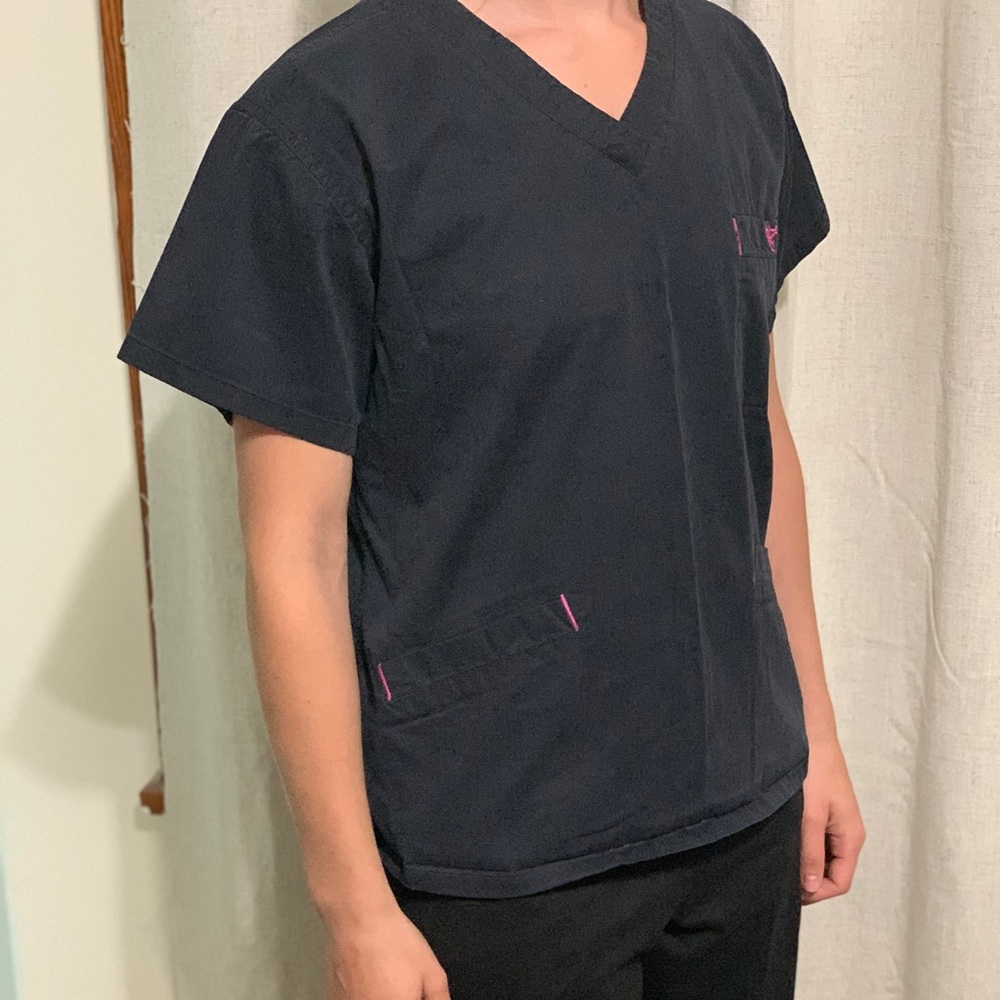 Black Med Couture Scrub Top
